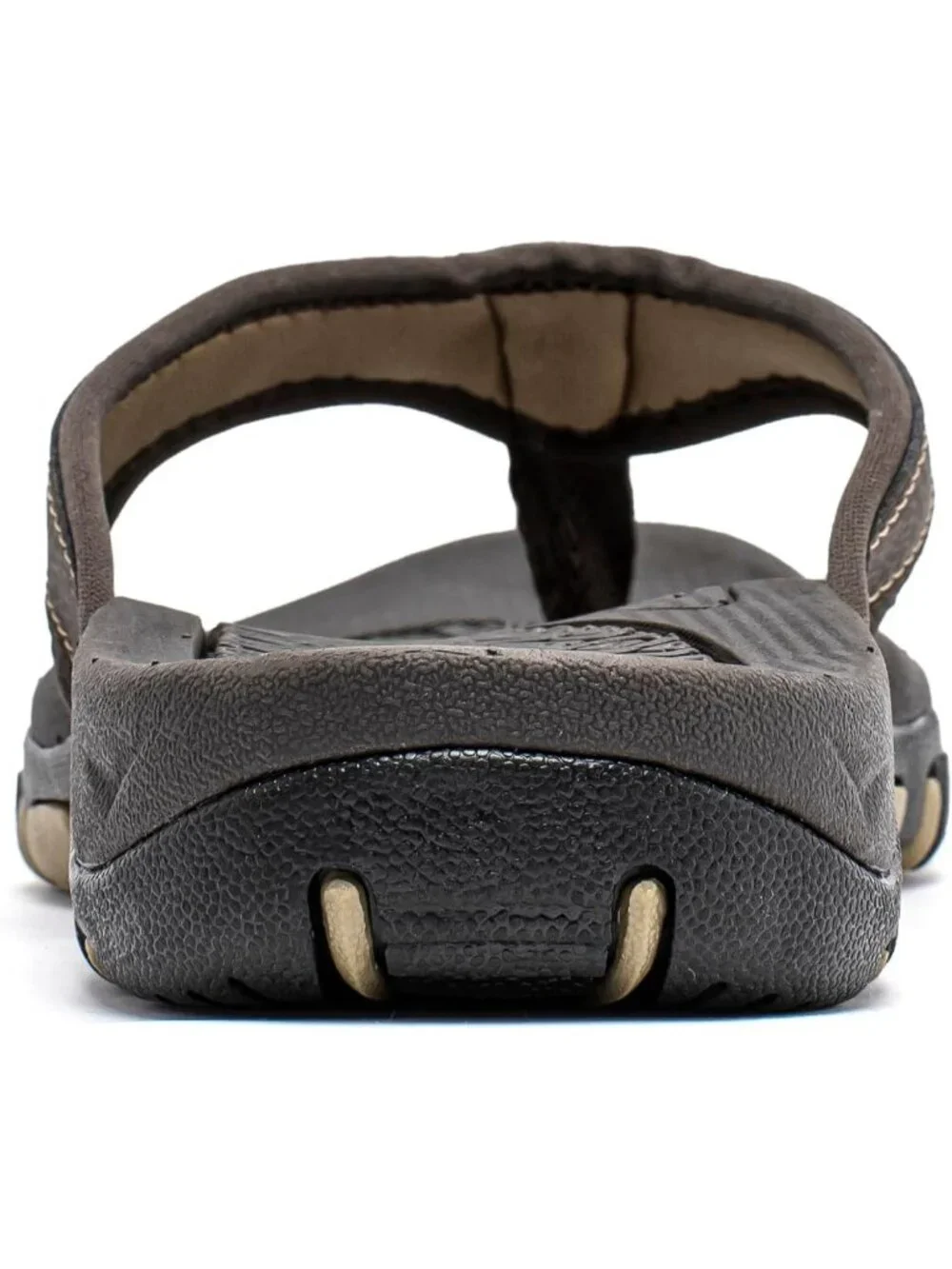 Men's Brown Sport Flip Flops Comfort Outdoor Rubber Casual Thong Sandal Shoes